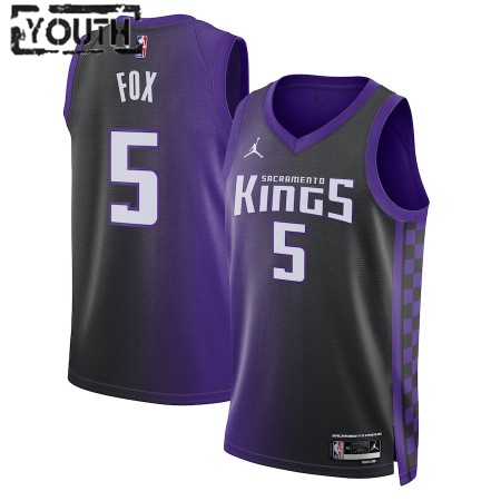 Barn Sacramento Kings Tröja De Aaron Fox Jordan 2023-24 Statement Edition Lila Swingman